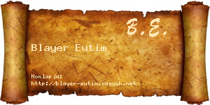Blayer Eutim névjegykártya